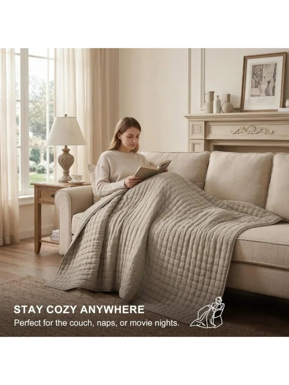 King Size Lightweight Quilt Set with 2 Pillow Shams - Soft Bedspread for All